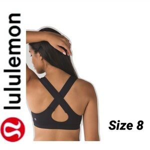 LULULEMON All Sport Bra III Black Crossback Size 8